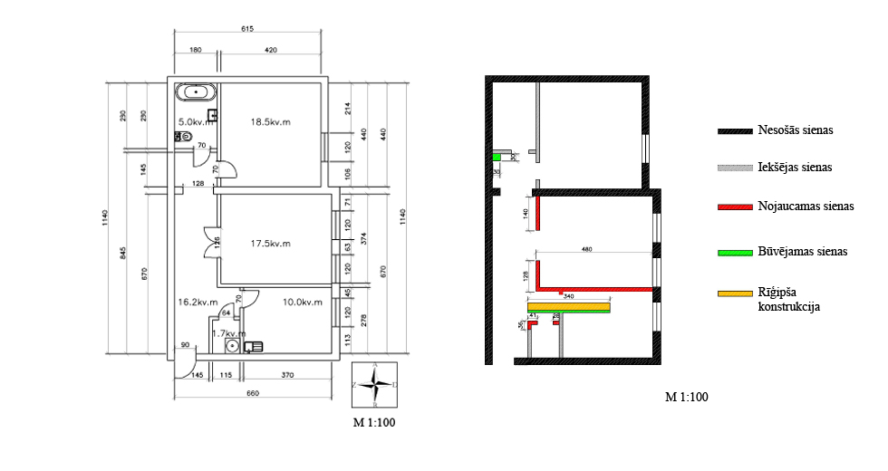 Floor plan and reconstructions